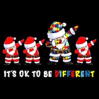 Autism Awareness Christmas It's Ok To Be Different Santa Long Sleeve Shirt