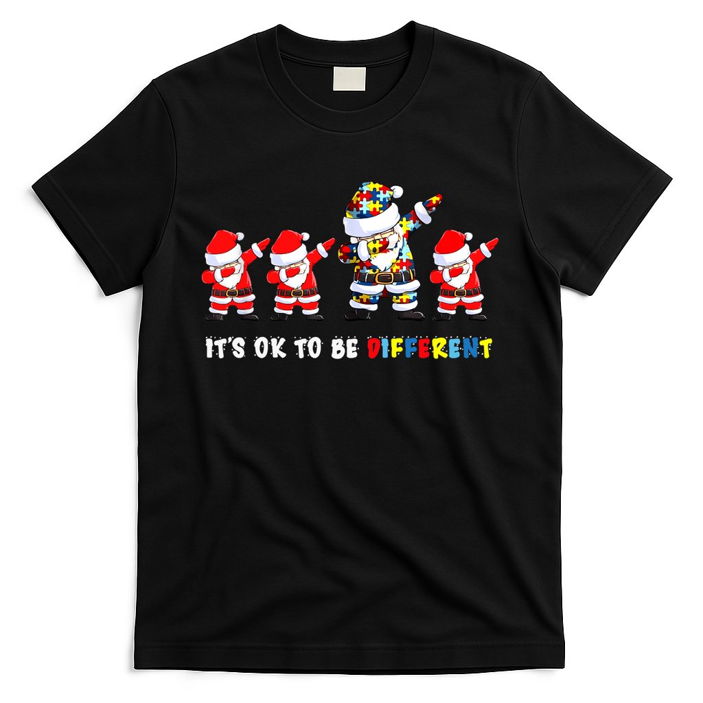 Autism Awareness Christmas It's Ok To Be Different Santa T-Shirt