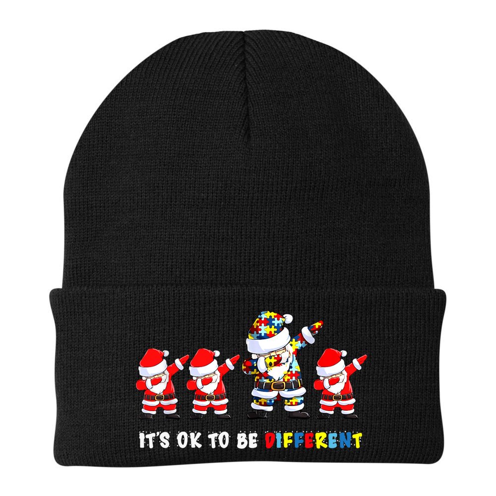 Autism Awareness Christmas It's Ok To Be Different Santa Beanie