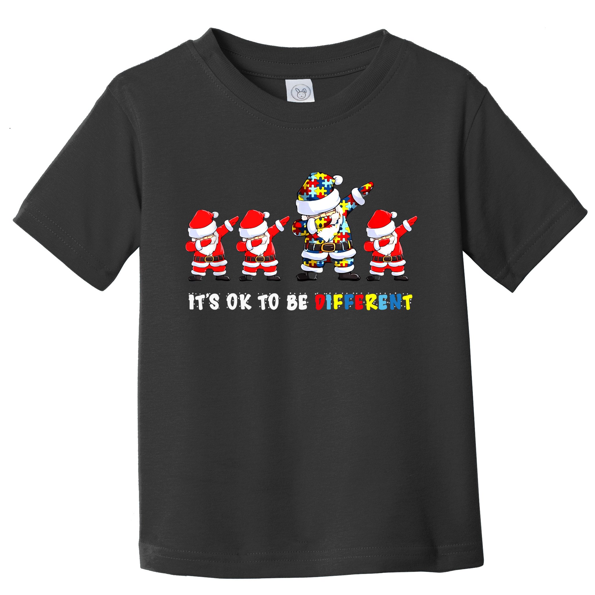Autism Awareness Christmas It's Ok To Be Different Santa Toddler T-Shirt