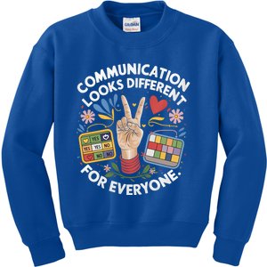 Autism Awareness Communication Looks Different For Everyone Gift Kids Sweatshirt