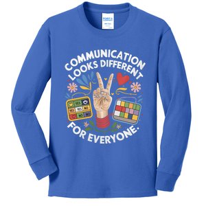 Autism Awareness Communication Looks Different For Everyone Gift Kids Long Sleeve Shirt