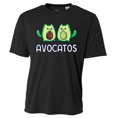 Avogato Avocado Cat Cat Vegan Cooling Performance Crew T-Shirt