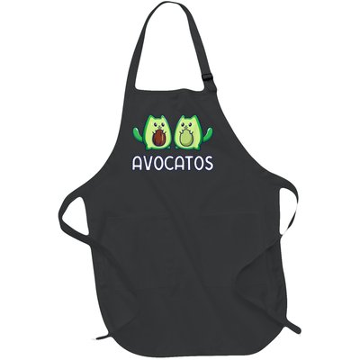 Avogato Avocado Cat Cat Vegan Full-Length Apron With Pockets