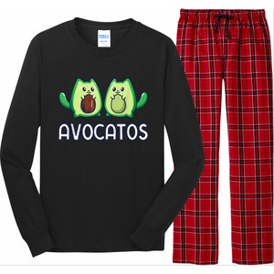 Avogato Avocado Cat Cat Vegan Long Sleeve Pajama Set