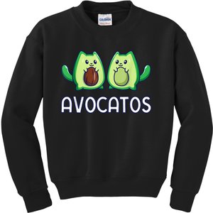 Avogato Avocado Cat Cat Vegan Kids Sweatshirt