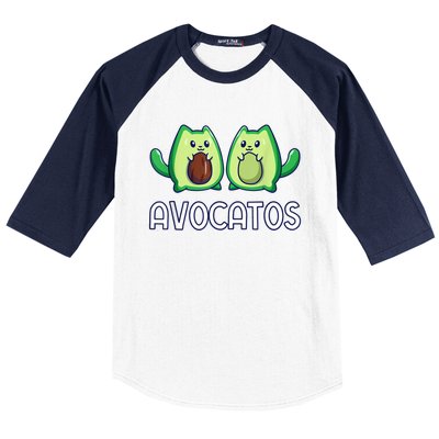 Avogato Avocado Cat Cat Vegan Baseball Sleeve Shirt