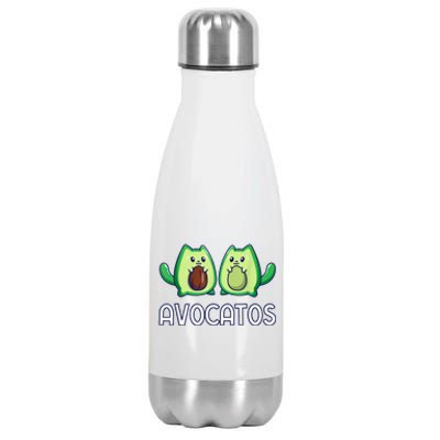 Avogato Avocado Cat Cat Vegan Stainless Steel Insulated Water Bottle