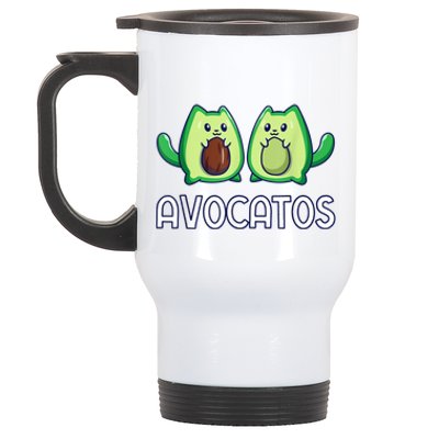 Avogato Avocado Cat Cat Vegan Stainless Steel Travel Mug