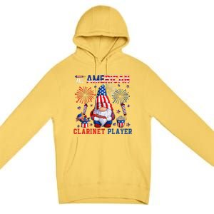 All American Costume Clarinet Player 4th Of July Instrument Premium Pullover Hoodie