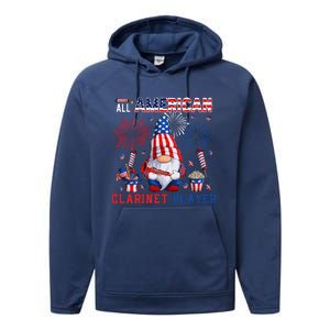 All American Costume Clarinet Player 4th Of July Instrument Performance Fleece Hoodie