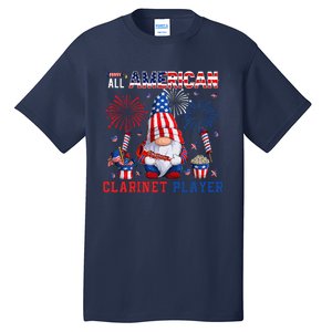 All American Costume Clarinet Player 4th Of July Instrument Tall T-Shirt