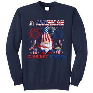 All American Costume Clarinet Player 4th Of July Instrument Tall Sweatshirt