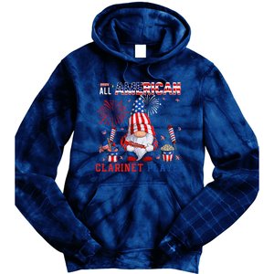 All American Costume Clarinet Player 4th Of July Instrument Tie Dye Hoodie