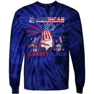 All American Costume Clarinet Player 4th Of July Instrument Tie-Dye Long Sleeve Shirt