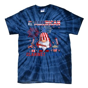 All American Costume Clarinet Player 4th Of July Instrument Tie-Dye T-Shirt