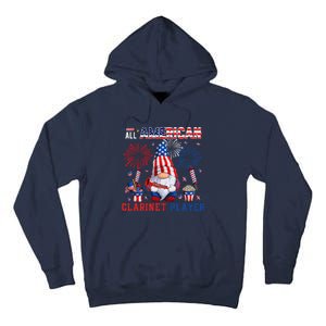 All American Costume Clarinet Player 4th Of July Instrument Tall Hoodie