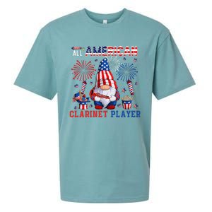 All American Costume Clarinet Player 4th Of July Instrument Sueded Cloud Jersey T-Shirt