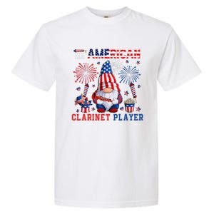 All American Costume Clarinet Player 4th Of July Instrument Garment-Dyed Heavyweight T-Shirt