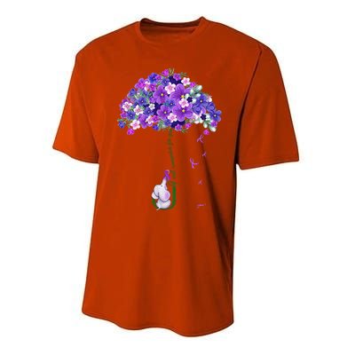 Alzheimer Awareness Cute Elephant I Will Remember For You Performance Sprint T-Shirt