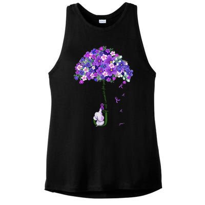 Alzheimer Awareness Cute Elephant I Will Remember For You Ladies PosiCharge Tri-Blend Wicking Tank