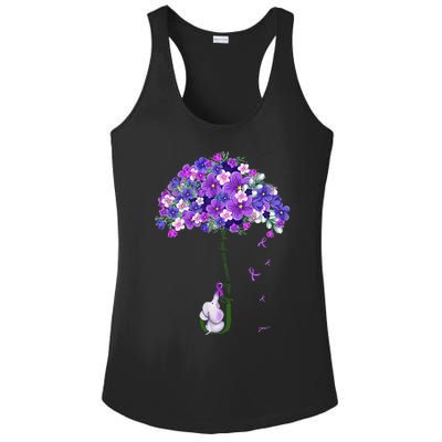 Alzheimer Awareness Cute Elephant I Will Remember For You Ladies PosiCharge Competitor Racerback Tank