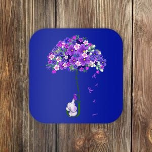 Alzheimer Awareness Cute Elephant I Will Remember For You Coaster