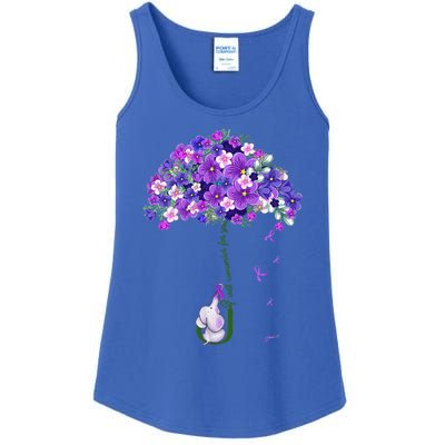 Alzheimer Awareness Cute Elephant I Will Remember For You Ladies Essential Tank