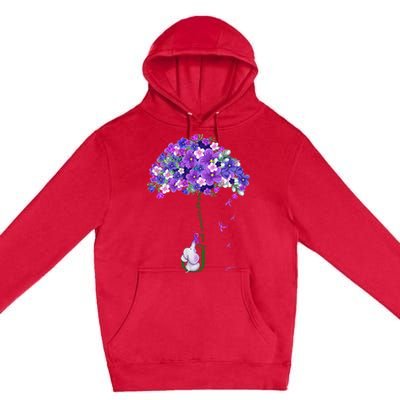 Alzheimer Awareness Cute Elephant I Will Remember For You Premium Pullover Hoodie