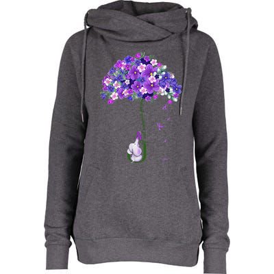 Alzheimer Awareness Cute Elephant I Will Remember For You Womens Funnel Neck Pullover Hood