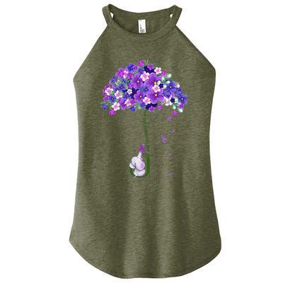 Alzheimer Awareness Cute Elephant I Will Remember For You Women's Perfect Tri Rocker Tank