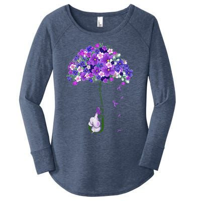 Alzheimer Awareness Cute Elephant I Will Remember For You Women's Perfect Tri Tunic Long Sleeve Shirt