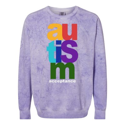 Autism Acceptance Colorful Colorblast Crewneck Sweatshirt