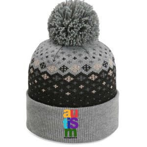 Autism Acceptance Colorful The Baniff Cuffed Pom Beanie