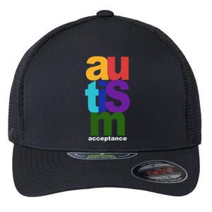 Autism Acceptance Colorful Flexfit Unipanel Trucker Cap