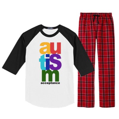 Autism Acceptance Colorful Raglan Sleeve Pajama Set