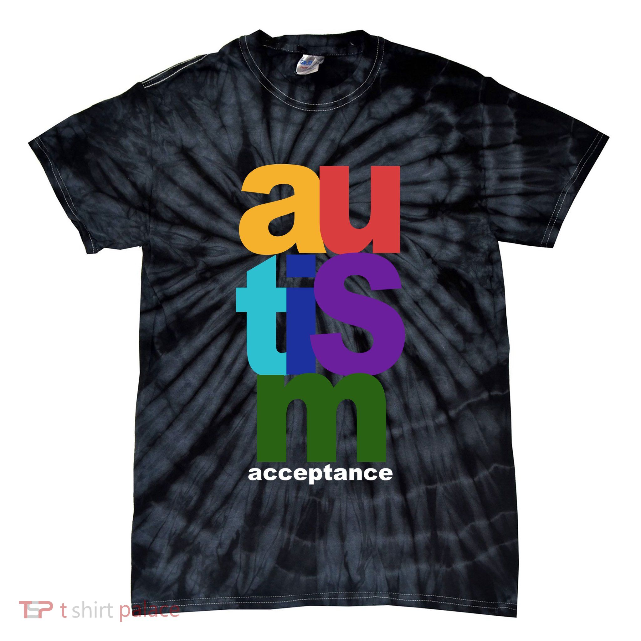 Autism Acceptance Colorful Tie-Dye T-Shirt