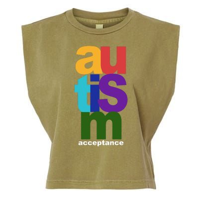 Autism Acceptance Colorful Garment-Dyed Women's Muscle Tee