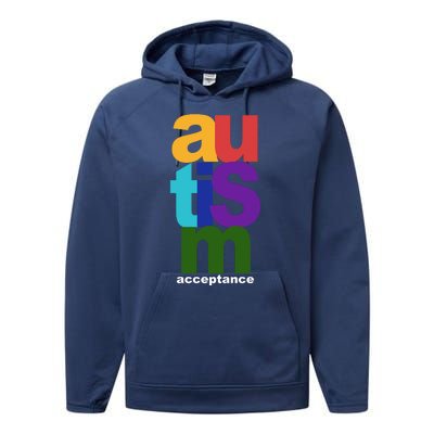 Autism Acceptance Colorful Performance Fleece Hoodie