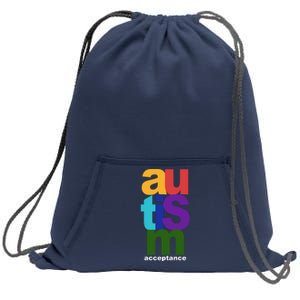 Autism Acceptance Colorful Sweatshirt Cinch Pack Bag