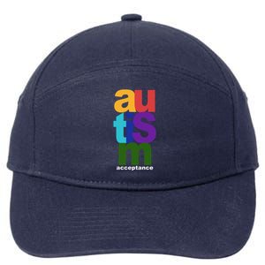 Autism Acceptance Colorful 7-Panel Snapback Hat