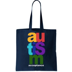 Autism Acceptance Colorful Tote Bag