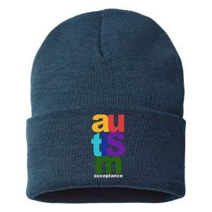 Autism Acceptance Colorful Sustainable Knit Beanie