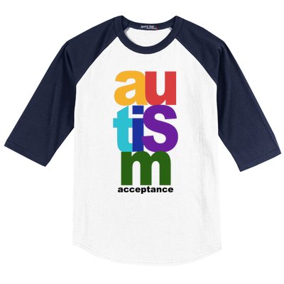 Autism Acceptance Colorful Baseball Sleeve Shirt