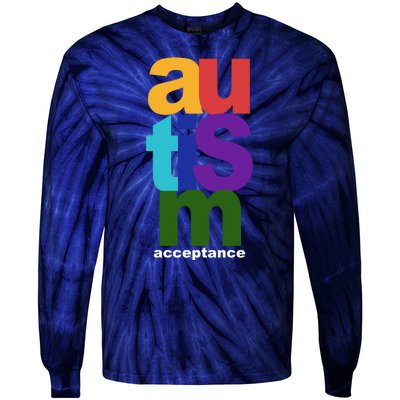 Autism Acceptance Colorful Tie-Dye Long Sleeve Shirt