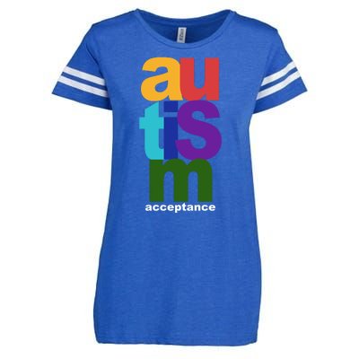 Autism Acceptance Colorful Enza Ladies Jersey Football T-Shirt