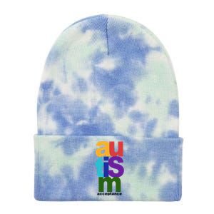 Autism Acceptance Colorful Tie Dye 12in Knit Beanie