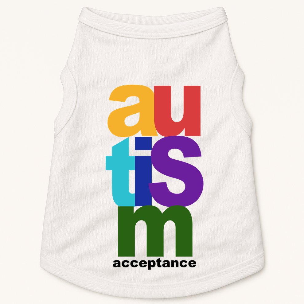 Autism Acceptance Colorful Doggie Tank
