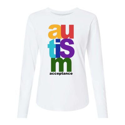 Autism Acceptance Colorful Womens Cotton Relaxed Long Sleeve T-Shirt