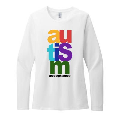 Autism Acceptance Colorful Womens CVC Long Sleeve Shirt